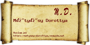 Mátyásy Dorottya névjegykártya